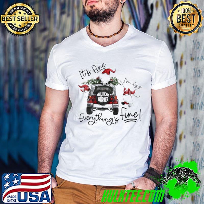 Gnomes It’s Fine I’m Fine Everything Is Fine Healthcare Worker Christmas Sweater Shirt Guys V Neck Gnomes It’s Fine I’m Fine Everything Is Fine Healthcare Worker Christmas Sweater Shirt Guys V Neck