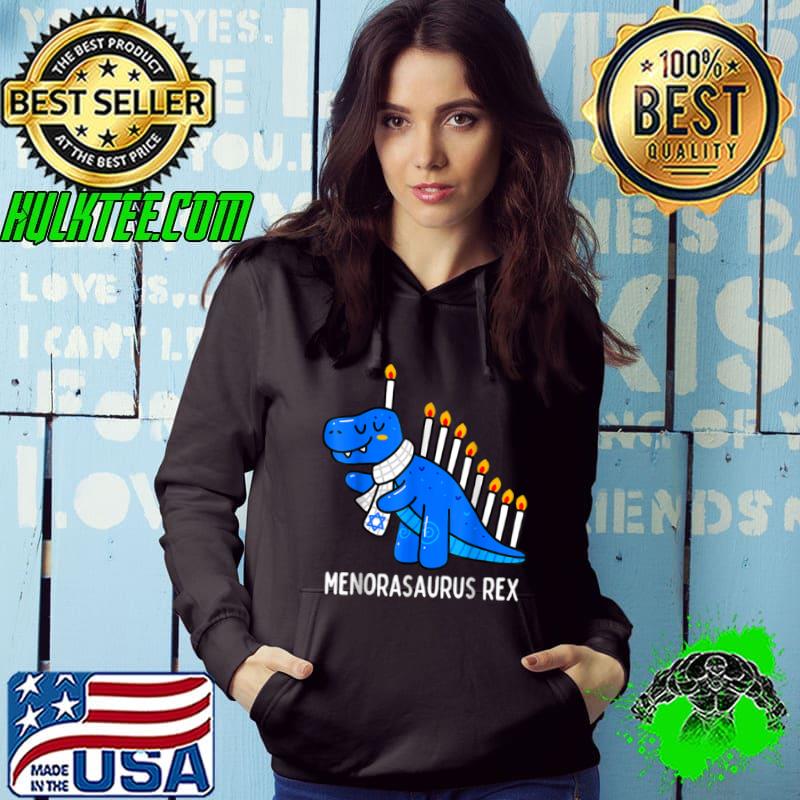 Hanukkah Dinosaur Menorasaurus T Rex Dino Chanukah Boys T Shirt