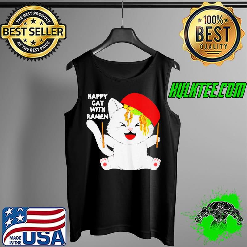 Happy cat with ramen Tank Top Happy cat with ramen Tank Top