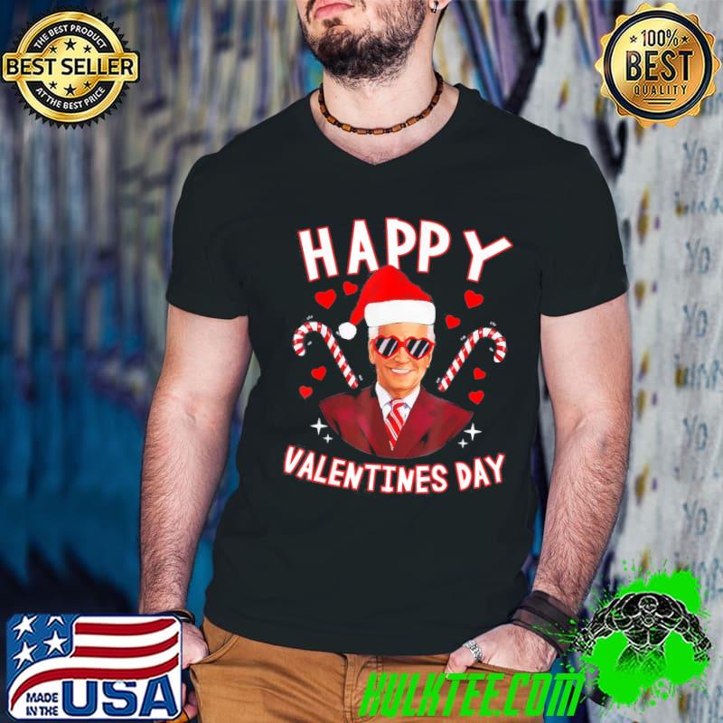 Happy Valentines Day Joe Biden Santa Heart Couple T-Shirt Guys V Neck Happy Valentines Day Joe Biden Santa Heart Couple T-Shirt Guys V Neck