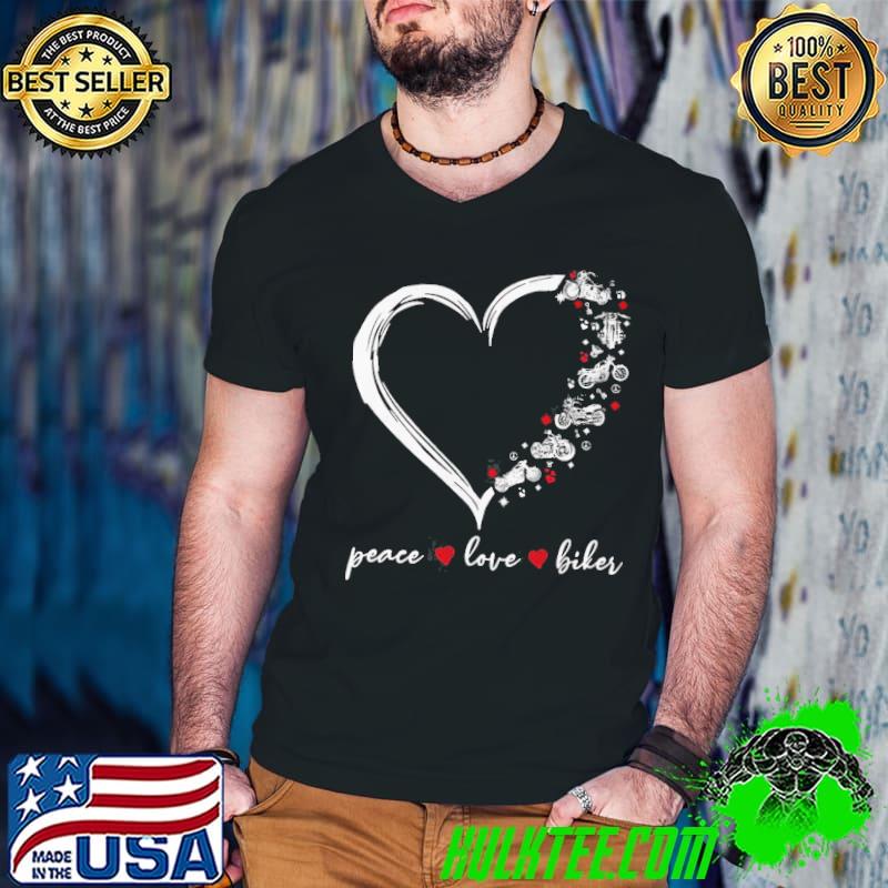 Heart Peace Love Biker Shirt Guys V Neck Heart Peace Love Biker Shirt Guys V Neck