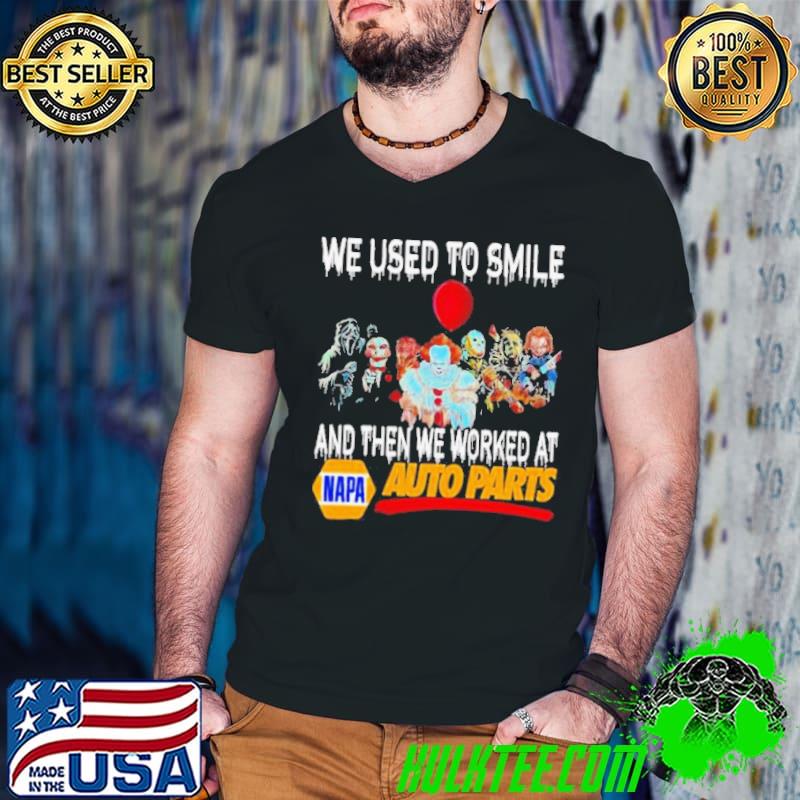 Horror movies character we used to smile and then we worked at napa auto parts Guys V Neck Horror movies character we used to smile and then we worked at napa auto parts Guys V Neck