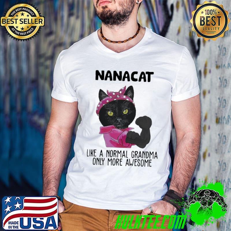 Hot Black Cat Nanacat Like A Normal Grandma Only More Awesome Shirt Guys V Neck Hot Black Cat Nanacat Like A Normal Grandma Only More Awesome Shirt Guys V Neck