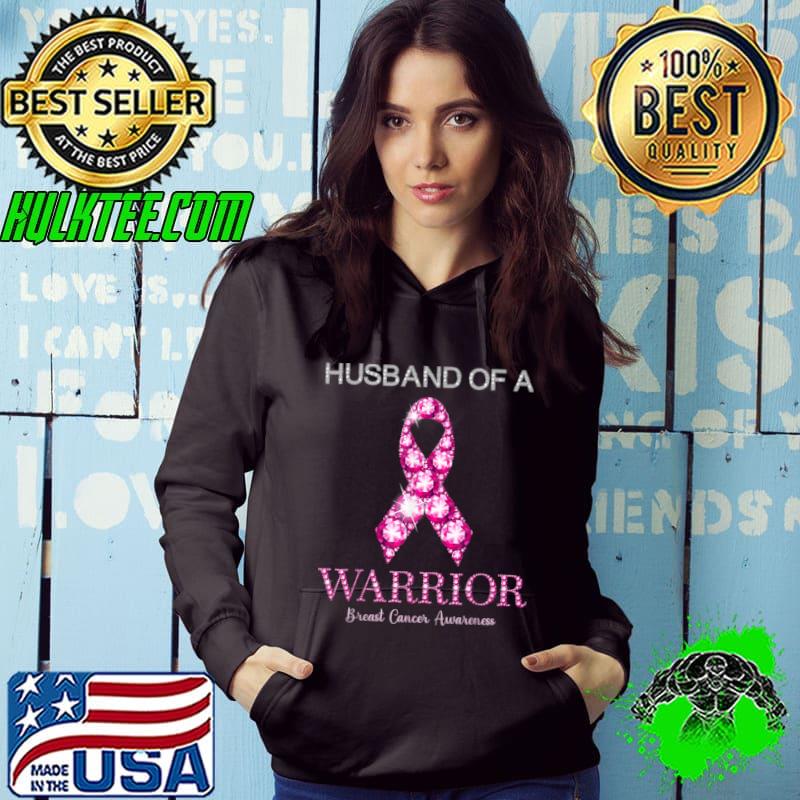 Husband Of A Warrior Breast Cancer Awareness Pink Ribbon T Shirt