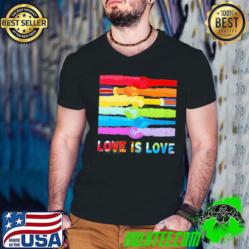 LGBT Love Is Love Hold Hand Shirt Guys V Neck LGBT Love Is Love Hold Hand Shirt Guys V Neck
