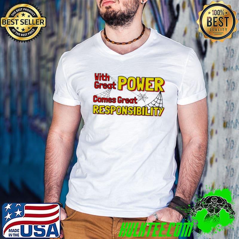 Marvel Quote Spider-man With Great Power Comes Great Responsibility Unisex T-Shirt