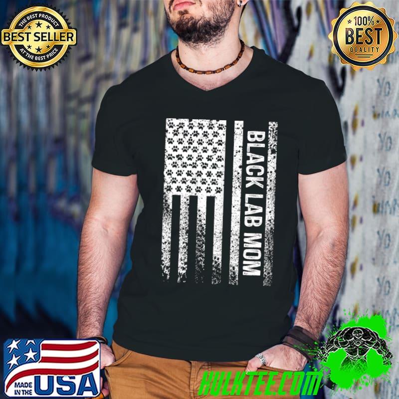 Nice Black Lab Mom American Flag Labrador Retriever Dog Mama T-Shirt