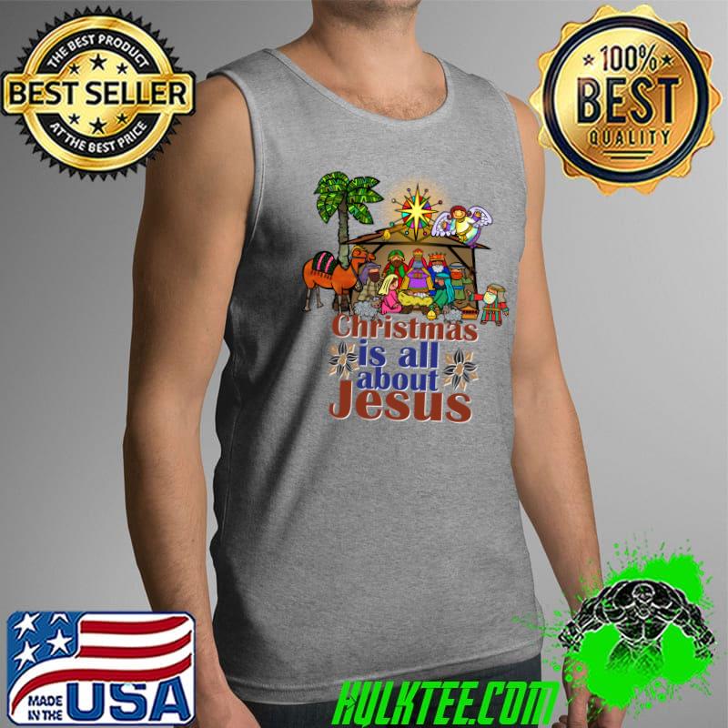 Nice Christmas Nativity Holy Night Birth Jesus Christ Religious T-Shirt Tank Top Nice Christmas Nativity Holy Night Birth Jesus Christ Religious T-Shirt Tank Top