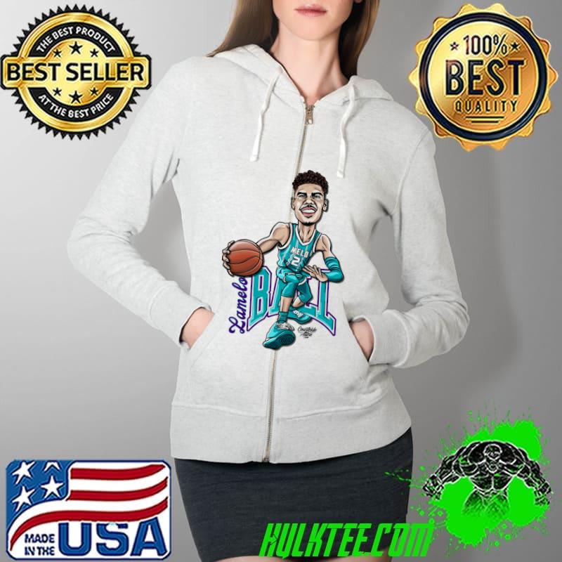 Nice Lamelo Ball Hornet Caricature Shirt Full Zip Hooded Nice Lamelo Ball Hornet Caricature Shirt Full Zip Hooded