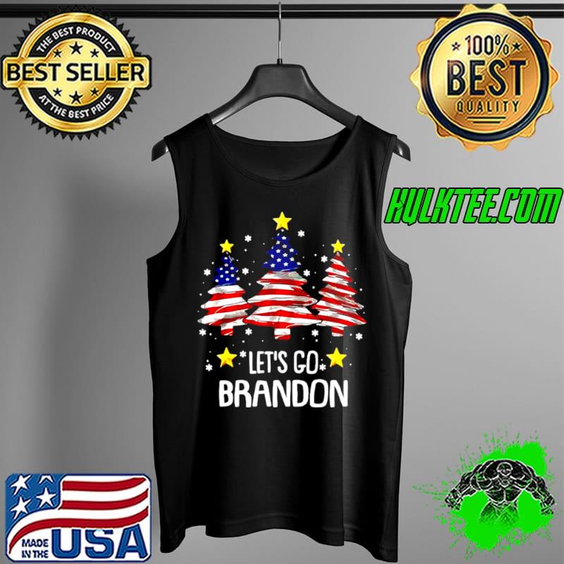 Nice Merry Christmas Let’s Go Brandon Us Flag Three Pine Trees Sweater Shirt Tank Top Nice Merry Christmas Let’s Go Brandon Us Flag Three Pine Trees Sweater Shirt Tank Top