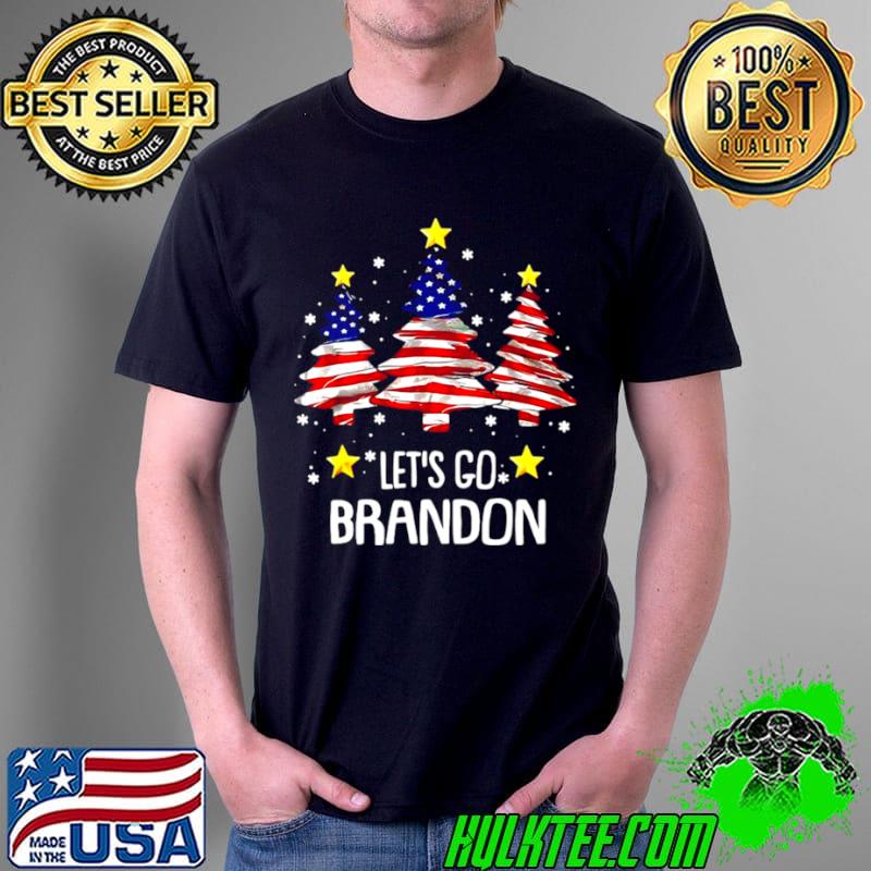 Nice Merry Christmas Let’s Go Brandon Us Flag Three Pine Trees Sweater Shirt Unisex Nice Merry Christmas Let’s Go Brandon Us Flag Three Pine Trees Sweater Shirt Unisex