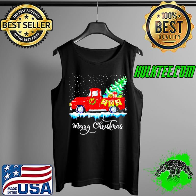 Nice Merry Christmas Red Truck Old Fashioned Christmas Tank Top Nice Merry Christmas Red Truck Old Fashioned Christmas Tank Top