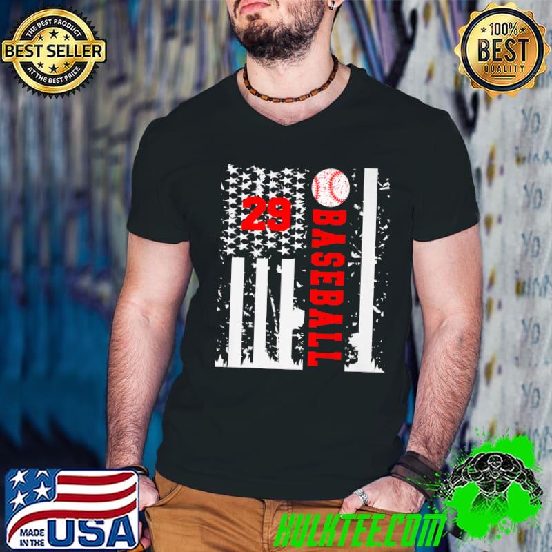 Nice Twenty Nine 29 Baseball Jersey Tee Number USA Flag Premium T-Shirt Nice Twenty Nine 29 Baseball Jersey Tee Number USA Flag Premium T-Shirt