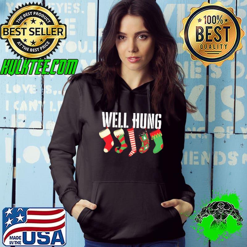 Nice well hung stocking christmas shirt