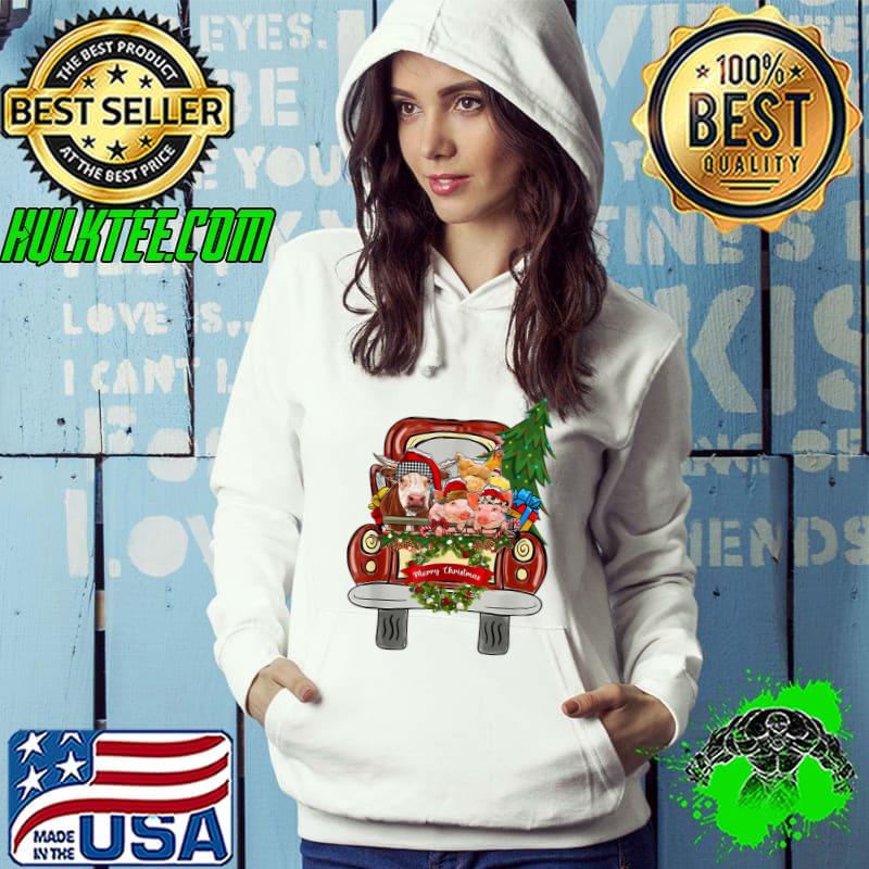 Nice Western Country Farm Animals Merry Xmas Cows Pigs Chickens T-Shirt