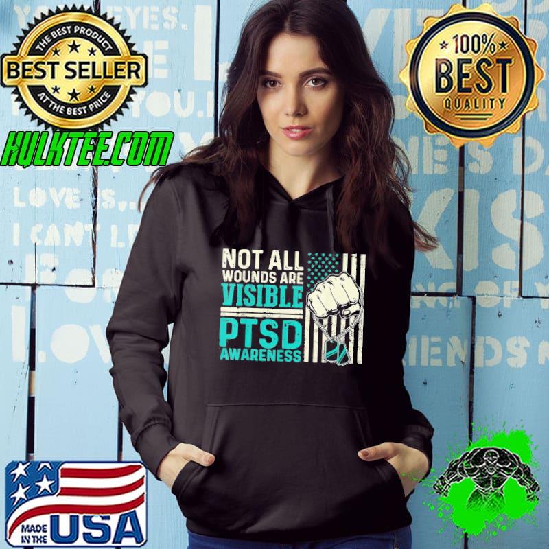 Not All Wounds Are Visible PTSD Awareness American Flag Shirt
