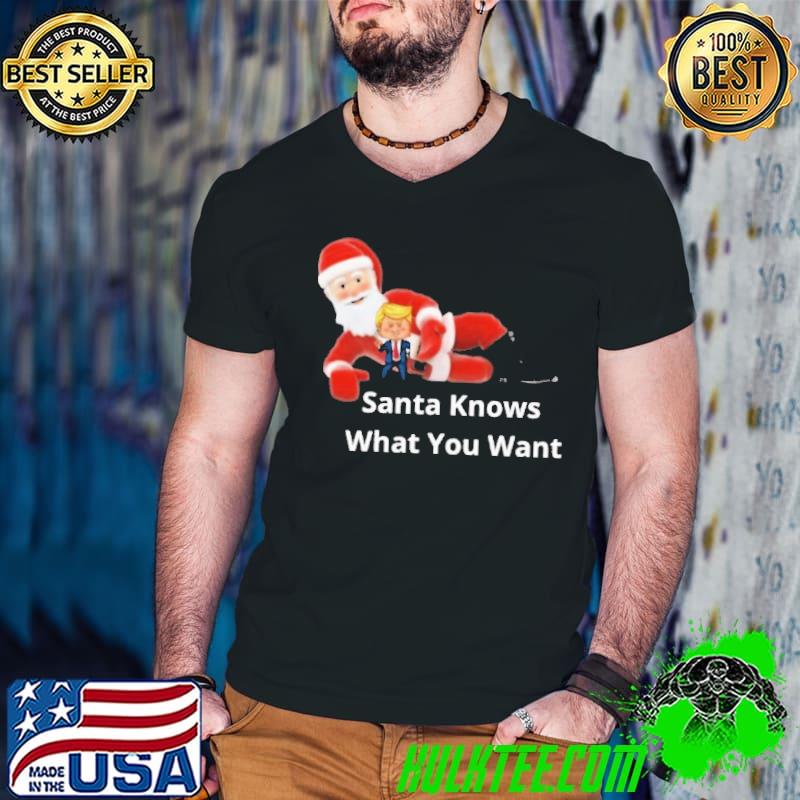 Official 2022 Santa Knows What You Want Trump For Christmas Gift T-Shirt