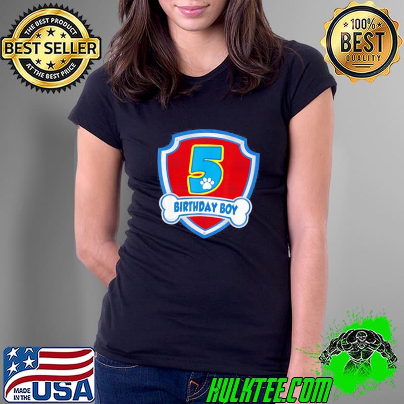 Official 5th Birthday Boy 5 Years Old Patrol Dogs Paw Shirt Ladies Tee Official 5th Birthday Boy 5 Years Old Patrol Dogs Paw Shirt Ladies Tee