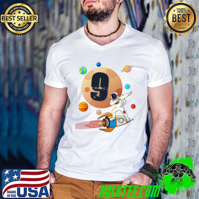 Official 9th Birthday For Astronaut Boys Rocket Moon Astronomy T-Shirt