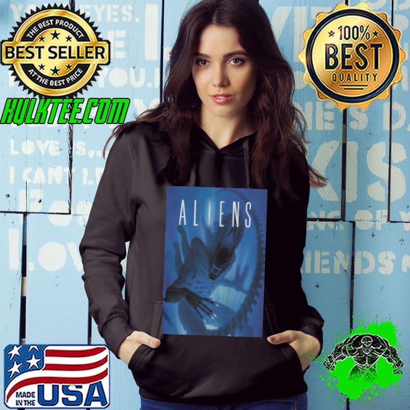 Official Aliens xenomorph blue light shirt