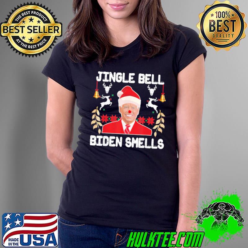 Official Christmas clown santa jingle bell Biden smells Ladies Tee Official Christmas clown santa jingle bell Biden smells Ladies Tee