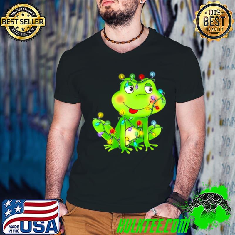Official Cute frog Christmas light Guys V Neck Official Cute frog Christmas light Guys V Neck