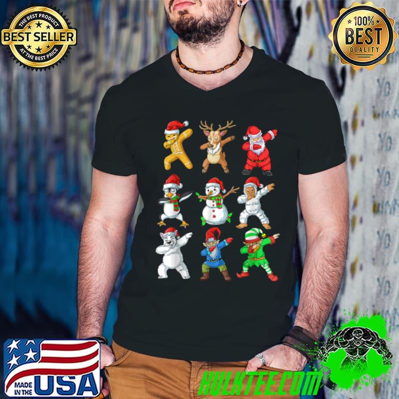 Official Dabbing Santa Elf Friends Christmas for kids boys and girls T Shirt