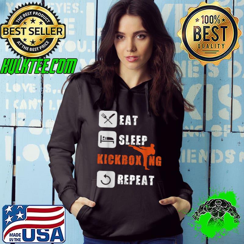 Official Eat Sleep Kickboxing Repeat Martial Arts Fighting Kickboxer T Shirt