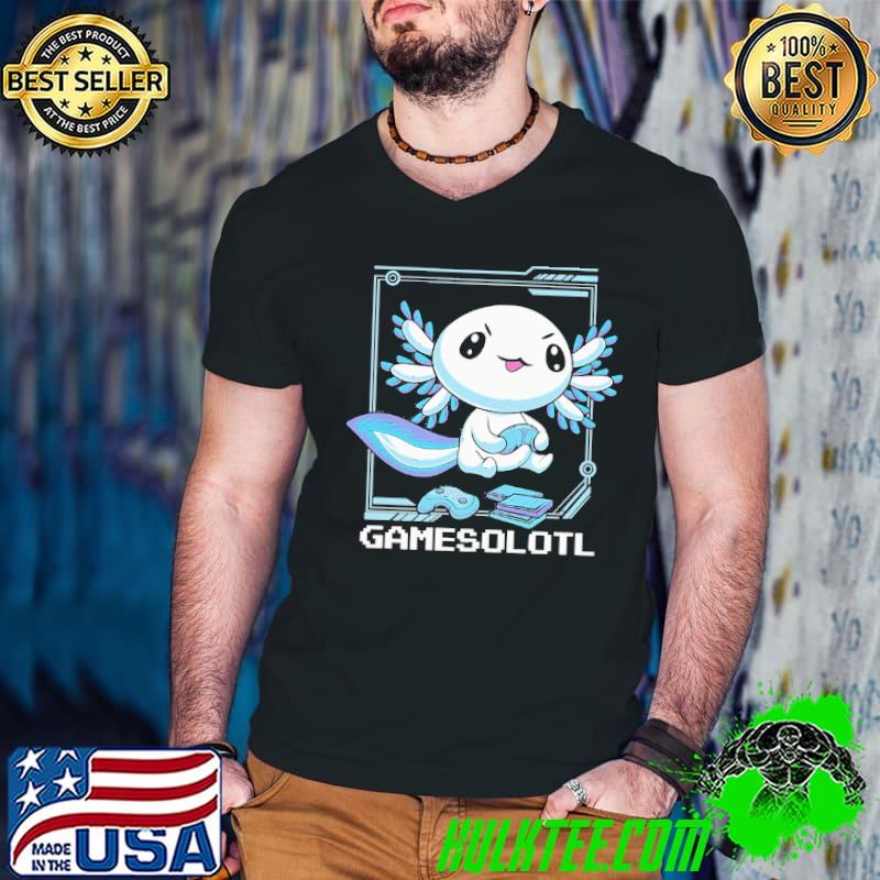 Official Gamesolotl Gamer Axolotl Shirt Guys V Neck Official Gamesolotl Gamer Axolotl Shirt Guys V Neck