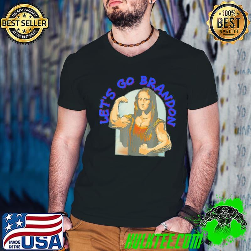 Official Go Brandon Mona Lisa Funny Anti Biden Anti Liberal Biden 2022 T-Shirt Guys V Neck Official Go Brandon Mona Lisa Funny Anti Biden Anti Liberal Biden 2022 T-Shirt Guys V Neck