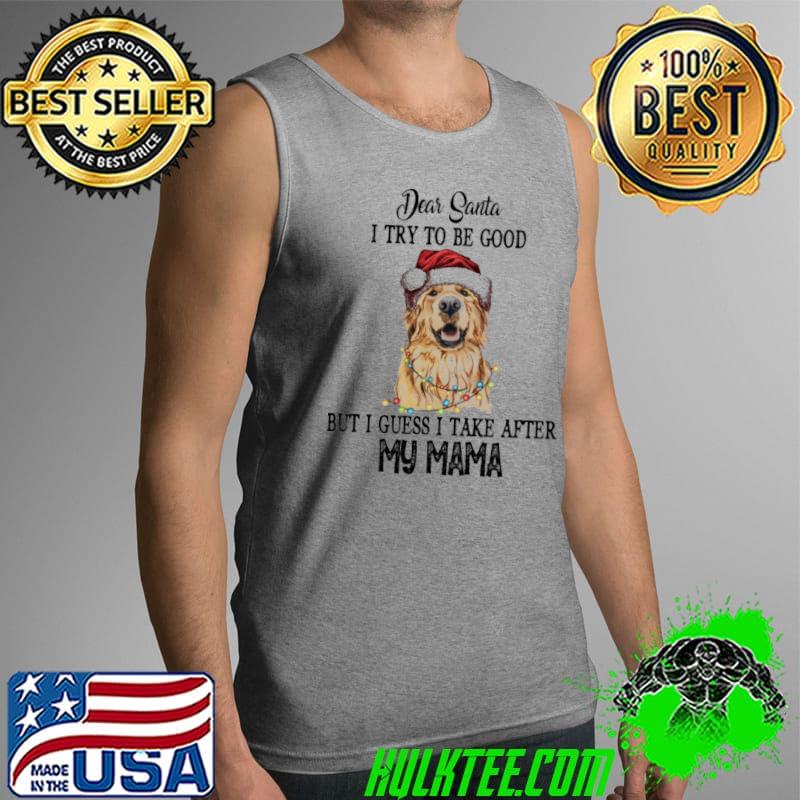 Official Golden Retriever I Guess I Take After My Mama Lights Christmas Tank Top Official Golden Retriever I Guess I Take After My Mama Lights Christmas Tank Top