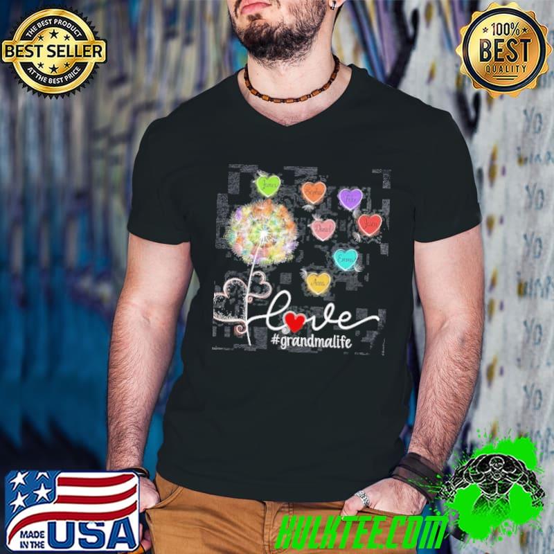 Official Heart Love Dandelion Grandma Life Shirt