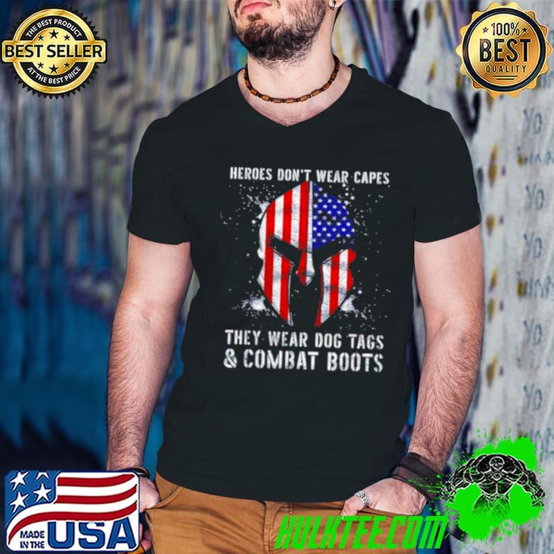 Official heroes don’t wear capes they wear dog tags and combat boots Guys V Neck Official heroes don’t wear capes they wear dog tags and combat boots Guys V Neck