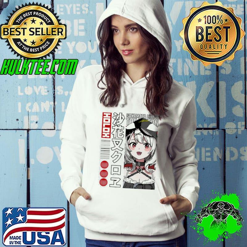 Official Japanese Style Hololive Sakamata Chloe Unisex T-Shirt Hoodie Official Japanese Style Hololive Sakamata Chloe Unisex T-Shirt Hoodie