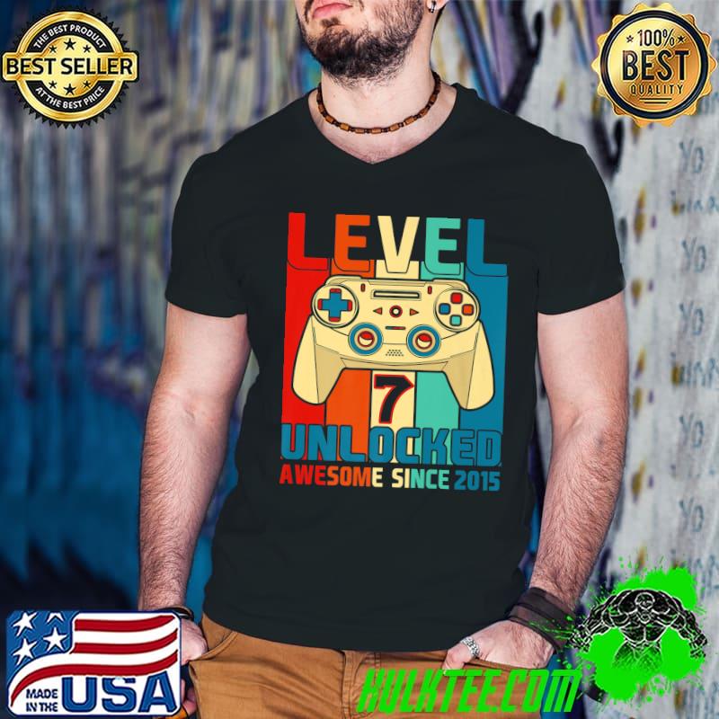 Official Level 7 Unlocked Awesome 2015 Video Gamer 7th Bday Top Boy Premium T-Shirt