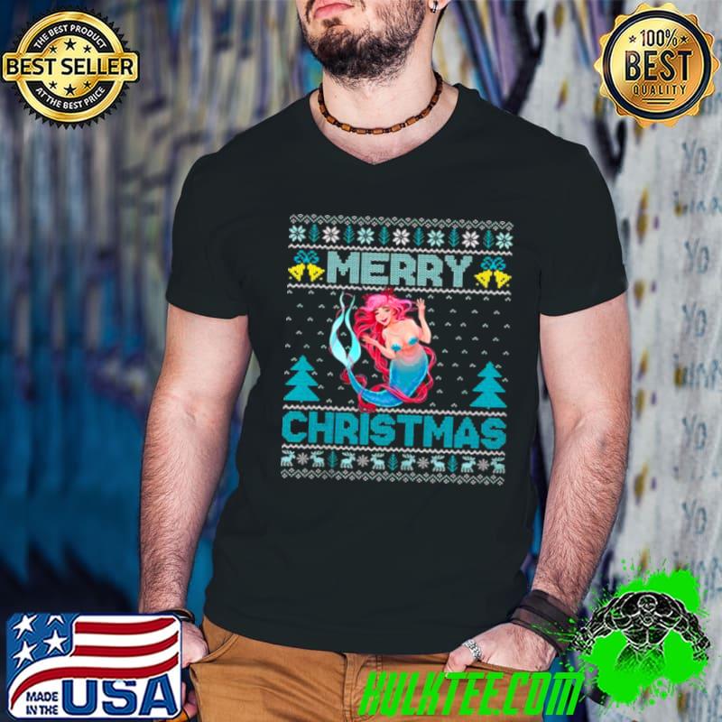 Official Mermaid Lover Women Girls Ugly Mermaid Christmas Sweater Shirt