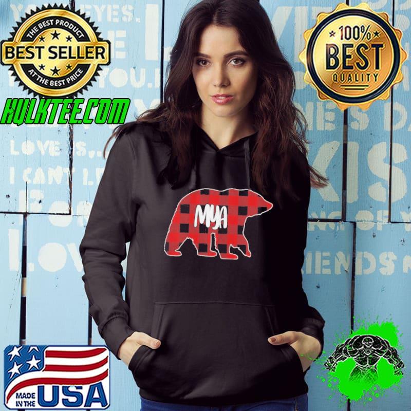 Official Mya Bear Custom Red Buffalo Plaid Christmas Pajama Shirt