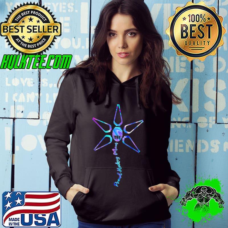 Official Proud Hockey Mom Hockey Player Flower Hologram Hoodie Official Proud Hockey Mom Hockey Player Flower Hologram Hoodie