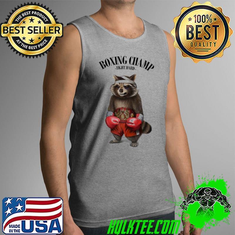 Official Raccoon as Boxing Fight Hard Champion Tank Top Official Raccoon as Boxing Fight Hard Champion Tank Top