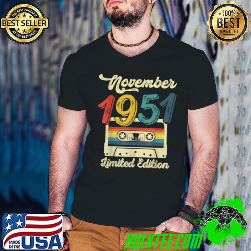 Official Vintage November 1951 Cassette 70th Birthday Decorations T Shirt