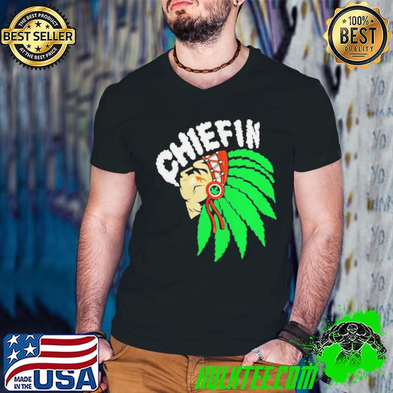 Original Chiefn Smoke Weed Native American T- Guys V Neck Original Chiefn Smoke Weed Native American T- Guys V Neck