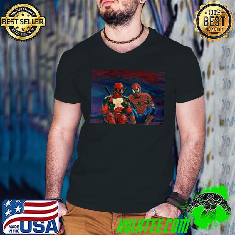 Original Deadpool And Spiderman Panting Paul Shirt