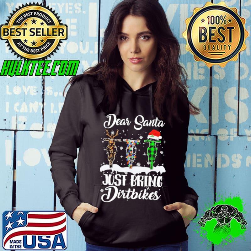 Original Dear Santa Just Bring Dirtbikes Motocross Christmas Leopard shirt