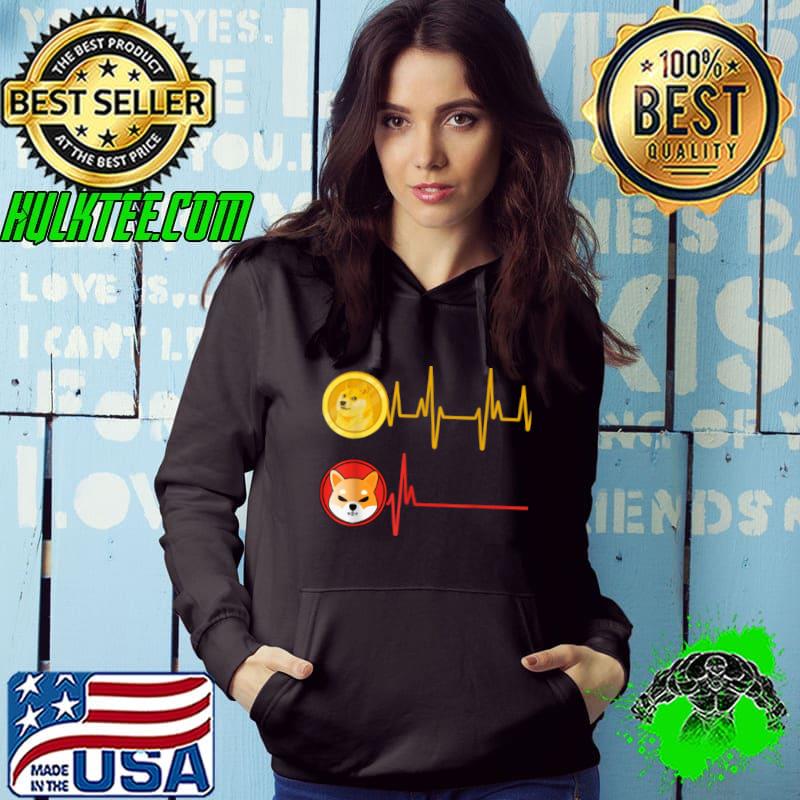 Original Dogecoin Vs. Shiba Inu Coin Heartbeat Doge Hodler Doge Meme T Shirt