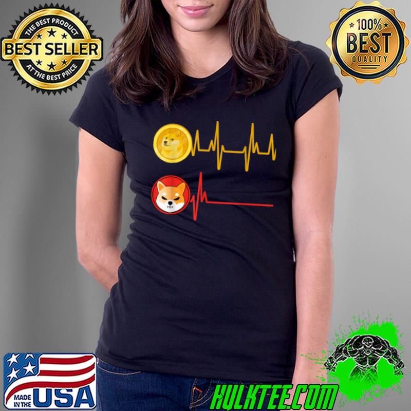 Original Dogecoin Vs. Shiba Inu Coin Heartbeat Doge Hodler Doge Meme T Shirt Ladies Tee Original Dogecoin Vs. Shiba Inu Coin Heartbeat Doge Hodler Doge Meme T Shirt Ladies Tee