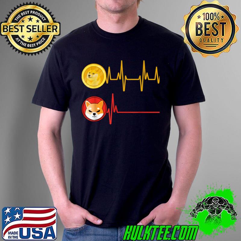 Original Dogecoin Vs. Shiba Inu Coin Heartbeat Doge Hodler Doge Meme T Shirt Unisex Original Dogecoin Vs. Shiba Inu Coin Heartbeat Doge Hodler Doge Meme T Shirt Unisex