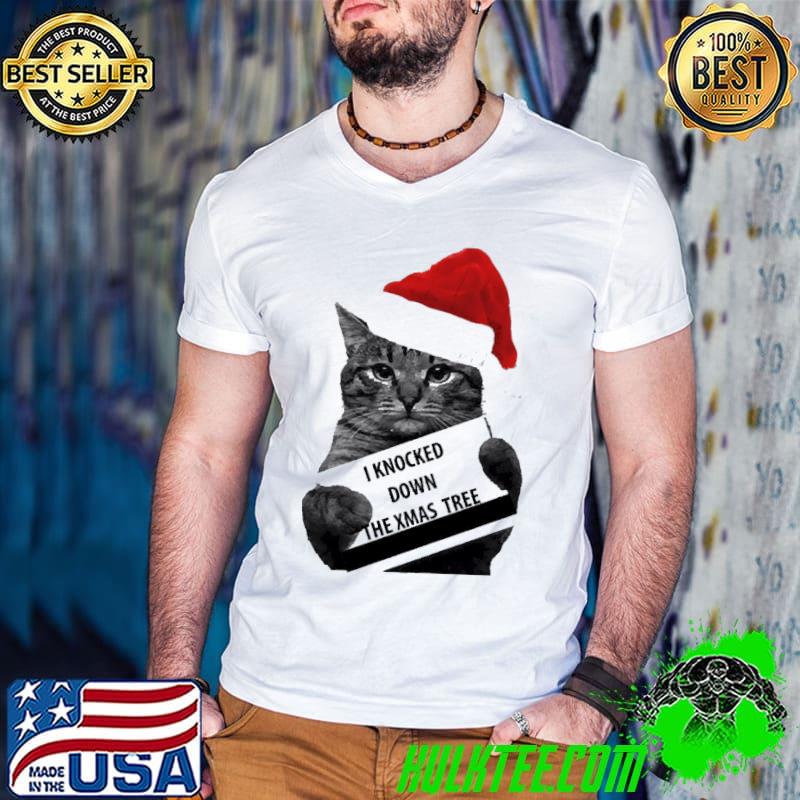 Original Funny Cat Knock Down Xmas Tree Unisex Sweatshirt