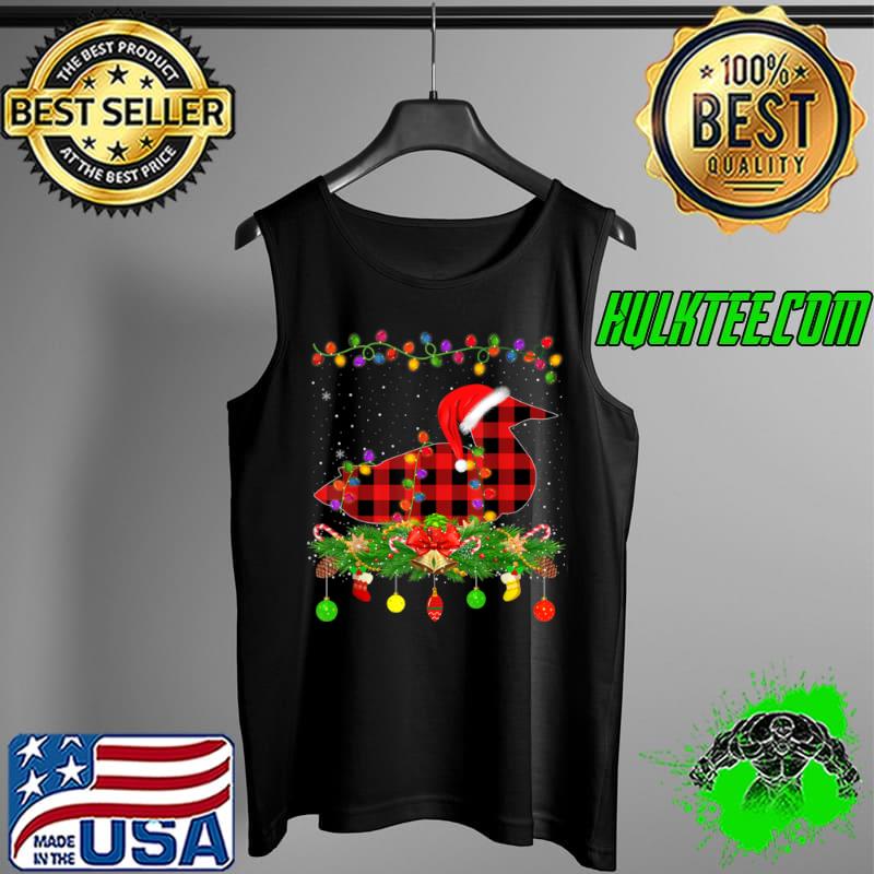 Original Funny Matching Buffalo Plaid Loon Bird Christmas Pajama T Shirt Tank Top Original Funny Matching Buffalo Plaid Loon Bird Christmas Pajama T Shirt Tank Top
