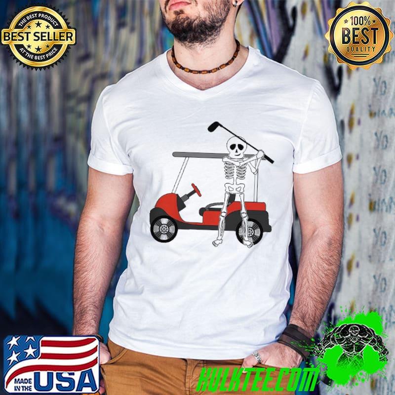 Original Funny skeleton play golf shirt
