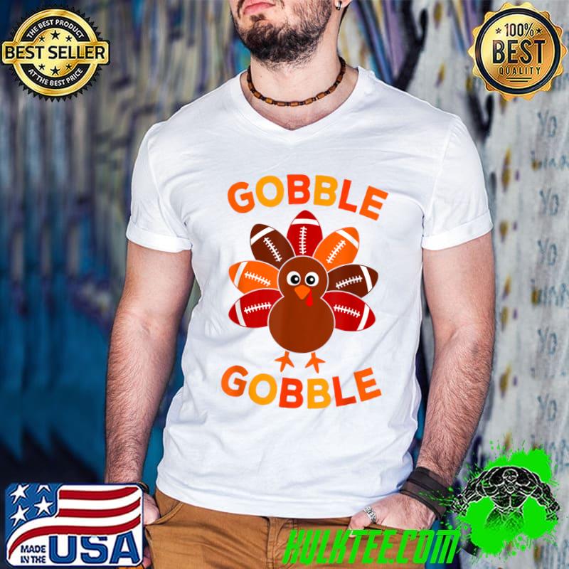 Original Gobble Football Turkey Balls Thanksgiving Boys Kids Toddler T-Shirt